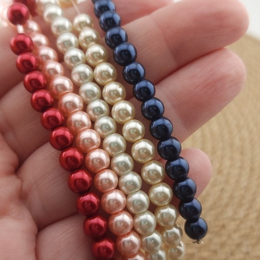296pcs 6MM Mix Color Glass‎ Pearl Beads